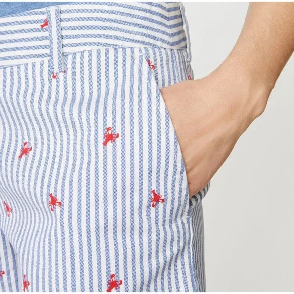 NWT Nautica Blue & White Striped Shorts W/ Lobsters Print Women's Size 14 - Picture 3 of 10